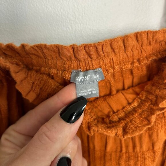 Aerie Burnt Orange Spaghetti Strap Sleeveless Crop Top Women’s Size Medium - Picture 2 of 5